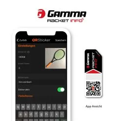 Gamma Racket Info - QR Sticker Incollare Gli Adesivi Confezione Da 2 - Nero -Racchette da tennis negozio 0009100000 11