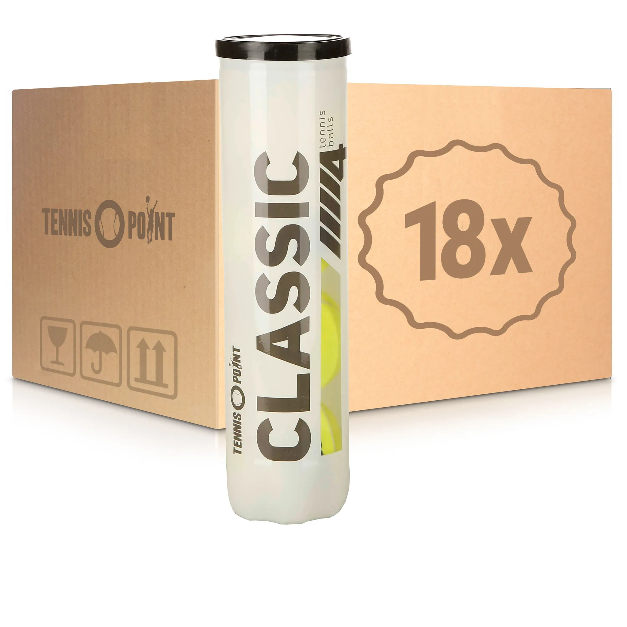 Tennis-Point Classic Tennisball 18 Tubi Da 4 Nel Cartone 3 Tennis-Point Classic Tennisball 18 Tubi Da 4 Nel Cartone