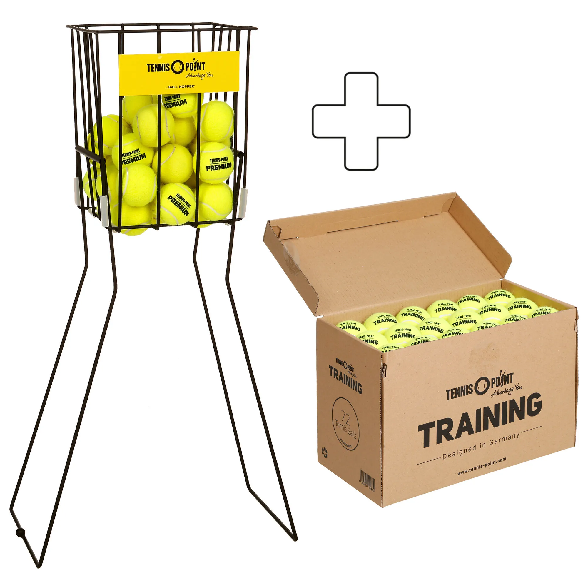 Tennis-Point Training Scatola Da 72 In Aggiunta Cesto Per Palline, Senza Pressione 3 Tennis-Point Training Scatola Da 72 In Aggiunta Cesto Per Palline, Senza Pressione