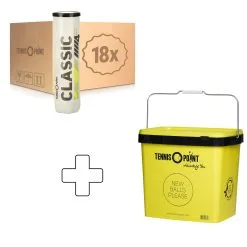 Tennis-Point Classic Tennisball 18 Tubi Da 4 Nel Cartone, In Aggiunta Secchiello Per Palline