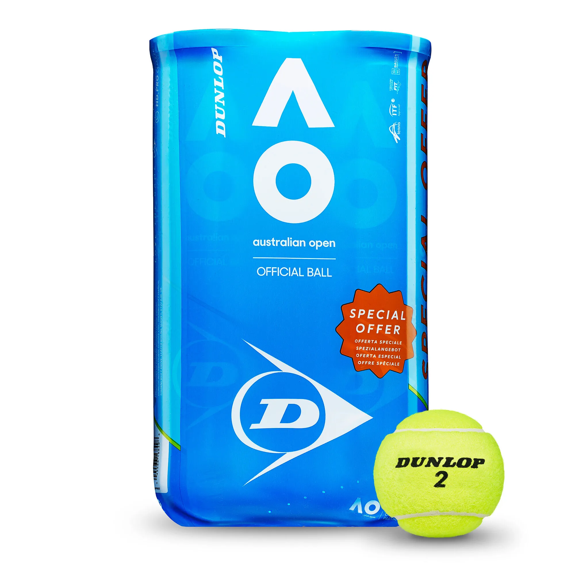 Dunlop Australian Open 2 Tubi Da 4 4 Dunlop Australian Open 2 Tubi Da 4 - immagine 2