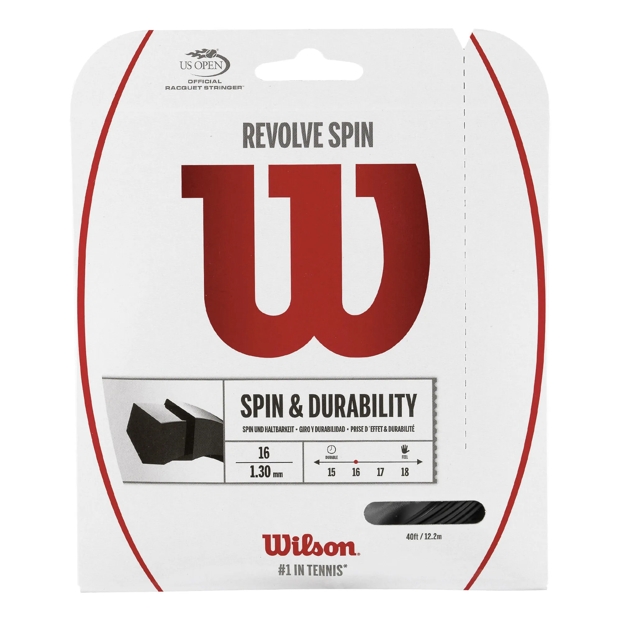 Wilson Revolve Spin Set Di Corde 12,2m - Nero 3 Wilson Revolve Spin Set Di Corde 12,2m - Nero